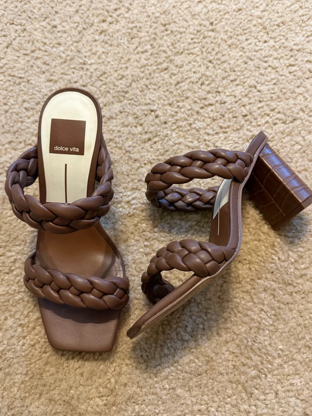 Dolce Vita paily braided heels in brown